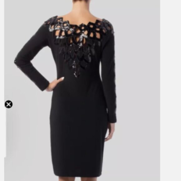 Joseph Ribkoff Long Sleeve Black Sequin Dress Size 10 Cocktail Wedding Guest - Picture 3 of 16